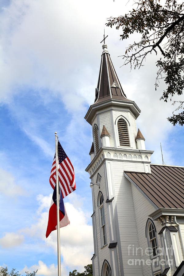 Gráfico inspirado en la bandera de Texas que representa la fe, la familia y los valores de Texas